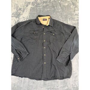 Wrangler Mens 2XL Button-Up Shirt Black Casual Premium Quality Cotton
